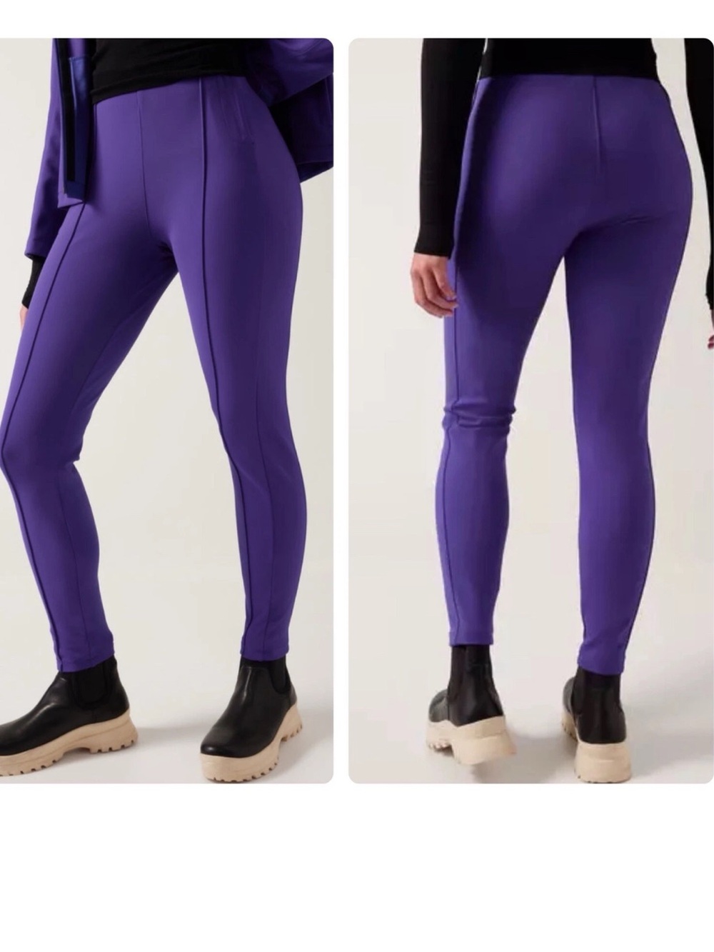 Athleta Glacier Snow Skinny High Rise Fleece Pant Noble Blue Purple